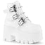 3 1/2" Chunky Heel, Cut Out Pf Ankle Boot Pleaser Demonia ASHES/55