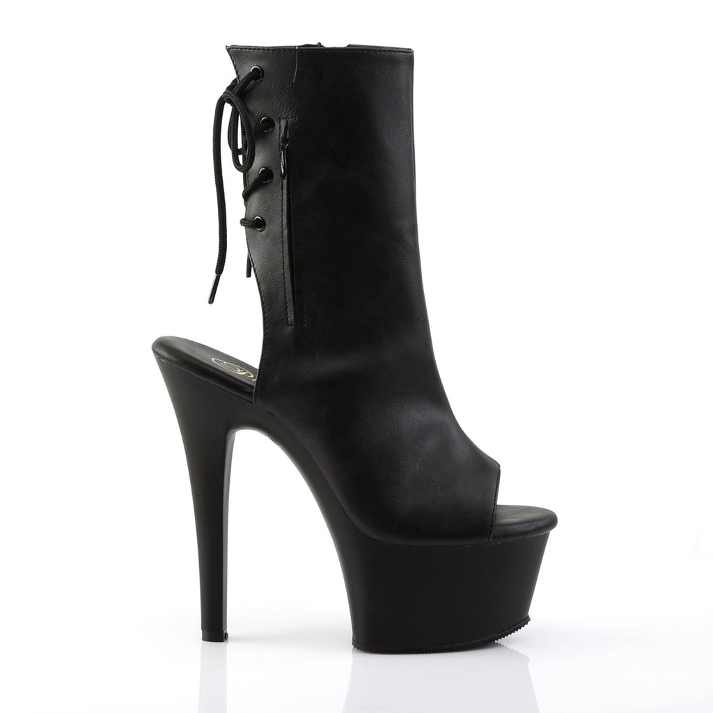 6" Heel, 2 1/4" Pf Open Toe/heel Ankle Boot, Side Zip Pleaser Pleaser ASPIRE/1018