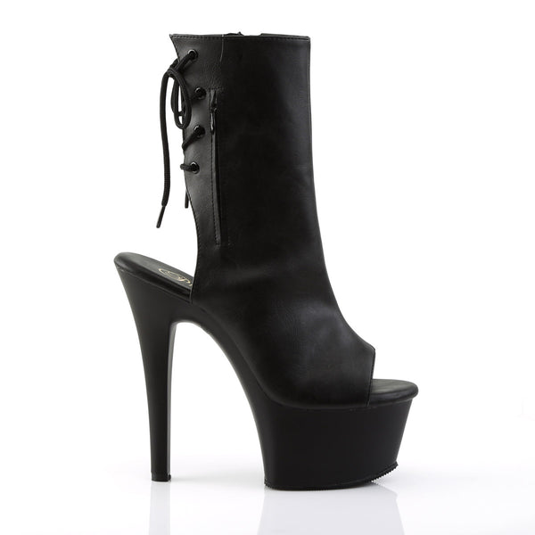 6" Heel, 2 1/4" Pf Open Toe/heel Ankle Boot, Side Zip Pleaser Pleaser ASPIRE/1018