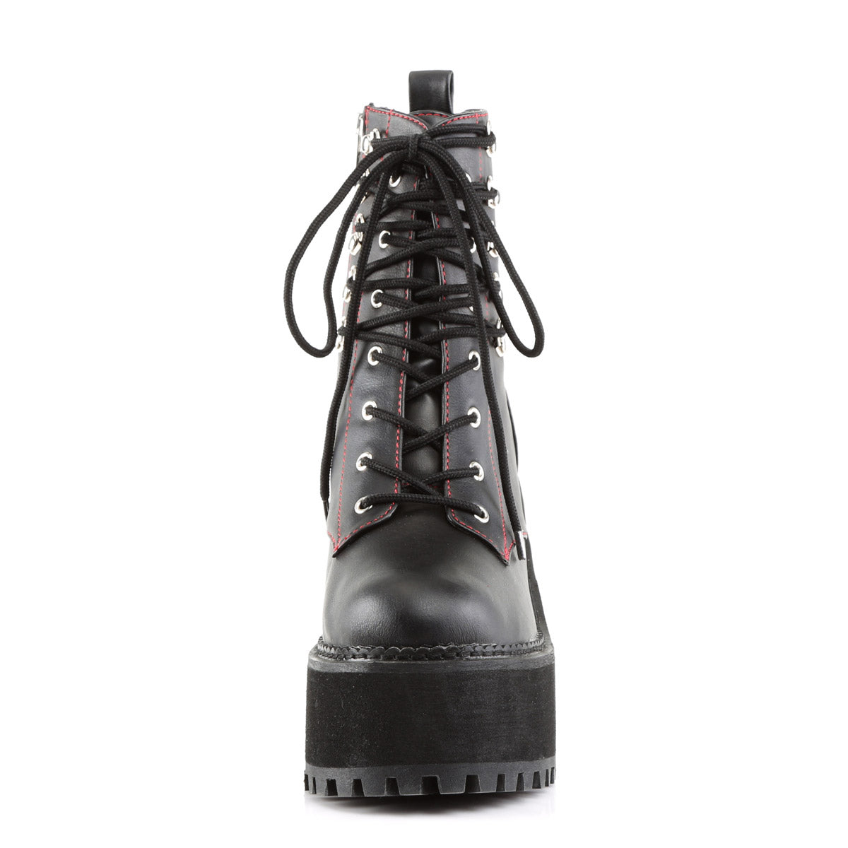 Demonia Assault-100 Double D-Ring Lace-Up Ankle Boot with Block Heel Secondary image