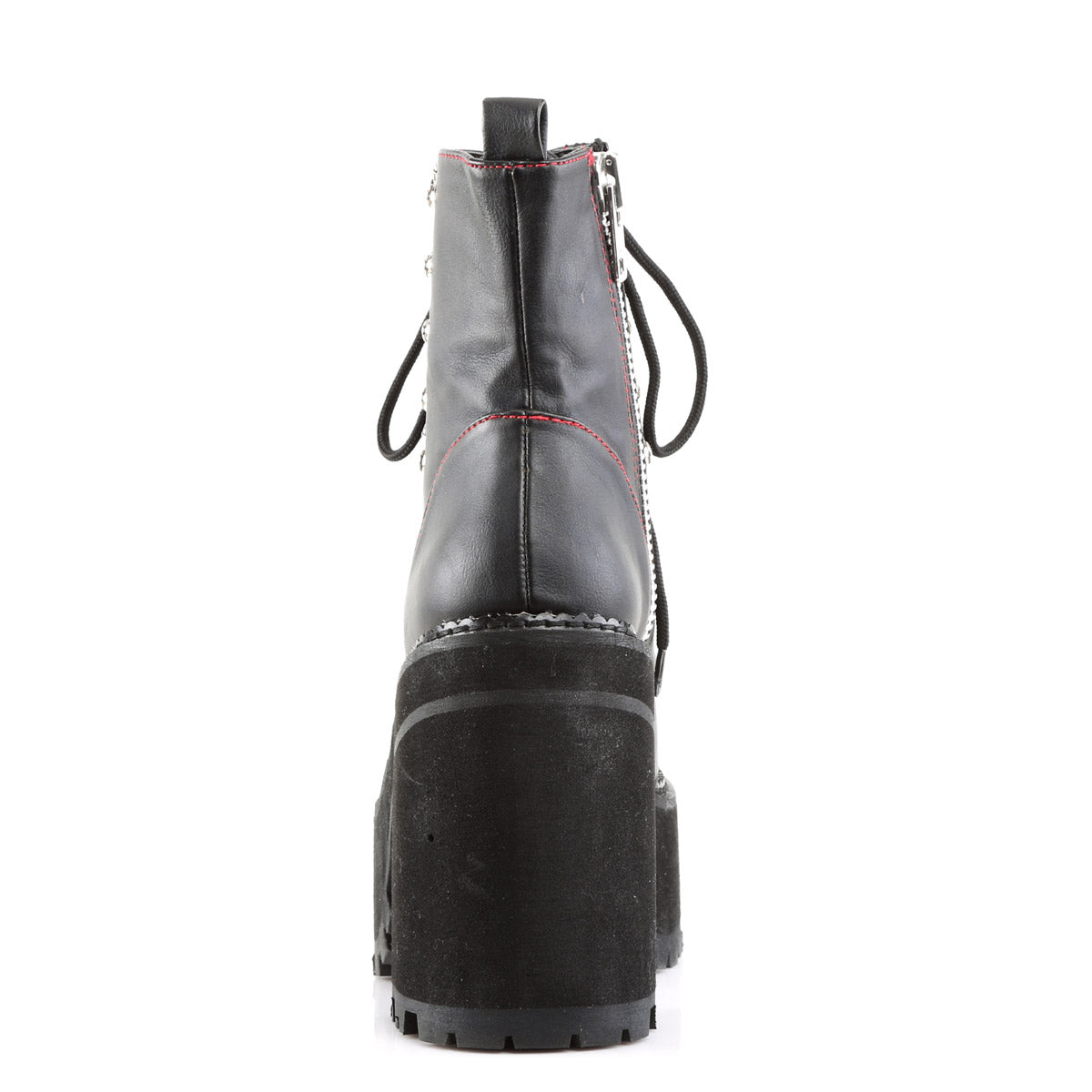 4 3/4" Heel, 2 1/4" Pf D-ring Lace-up  Ankle Boot, Side Zip Pleaser Demonia ASSAULT/100