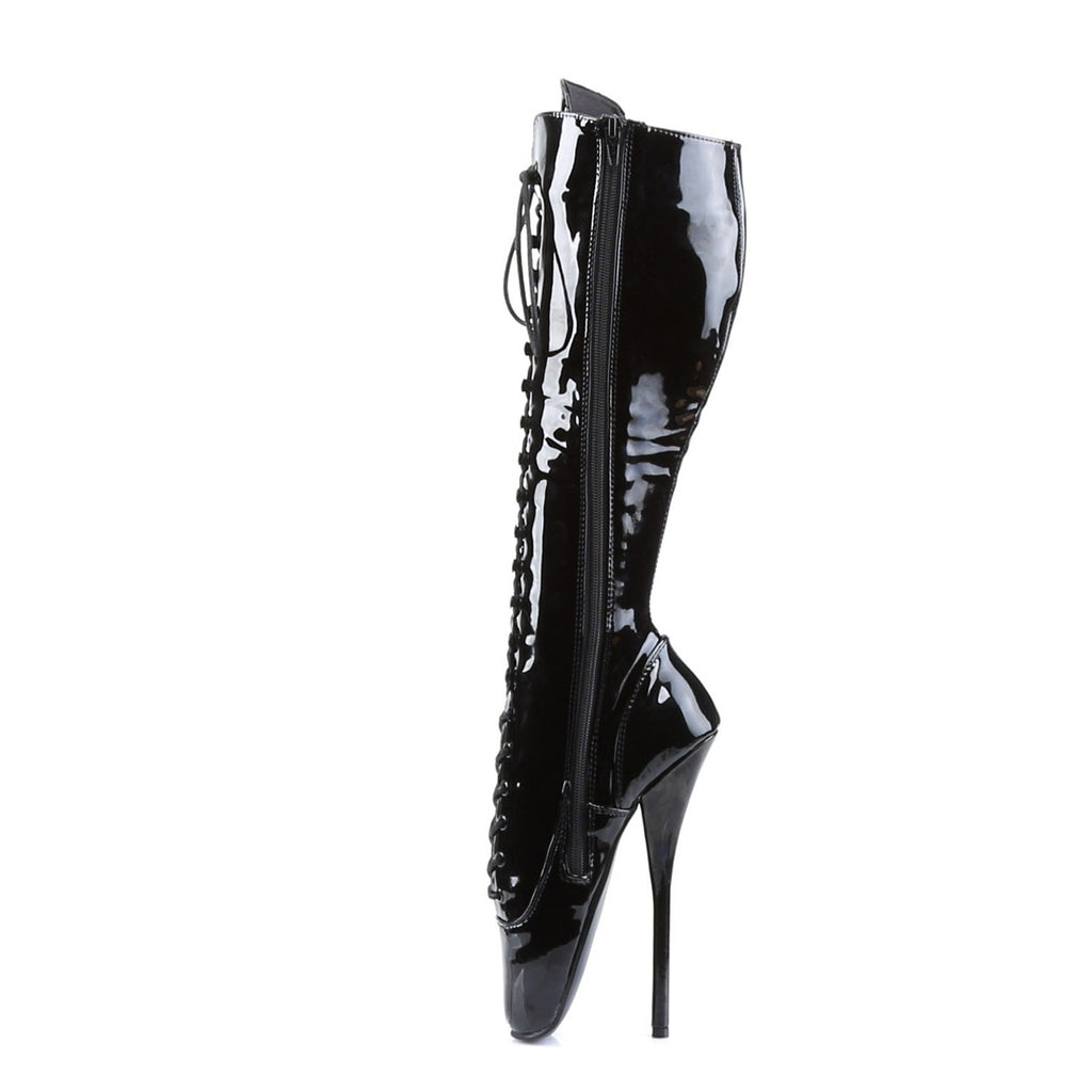Sexy Spike Heel Zip Side Ballet Knee High Heels Boots Shoes Pleaser Devious BALLET/2020