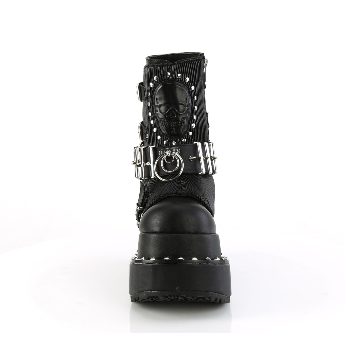 Demonia Bear-150 4.5" Tiered Pyramid Studded Platform Lace-Up Ankle Boots Secondary image