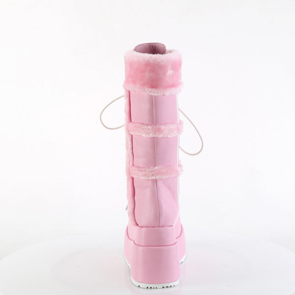 4 1/2" Tiered Pf Lace-Up Mid-Calf Boot, Side Zip Pleaser Demonia BEAR/202