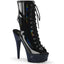 6" Heel, 1 3/4" Pf Open Toe/Heel Lace-Up Ankle Boot Wrs Pleaser  BEJ1016-6/BHG/MDBRS