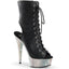 6" Heel, 1 3/4" Pf Open Toe/Heel Lace-Up Ankle Boot Wrs Pleaser  BEJ1016-6/BPU/SRS