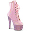 7" Heel, 2 3/4" Pf Front Lace-Up Ankle Boot W/Rs, Side Zip Pleaser  BEJ1020-7/BPHG/BPRS