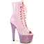 7" Heel, 2 3/4" Pf Peep Toe Ankle Boot W/Rs, Side Zip Pleaser  BEJ1021-7/BPHG/BPRS