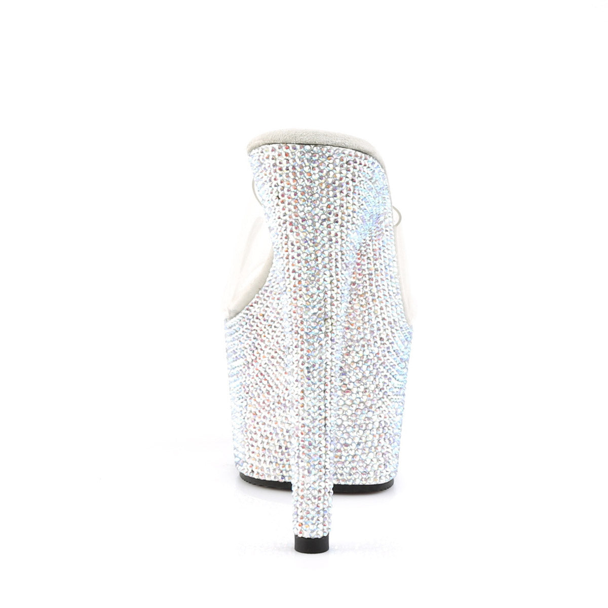 Ice Bling Rhinestone Platform Peep Toe Mule Dancer High Heels Shoes Pleaser Pleaser BEJEWELED/701DM