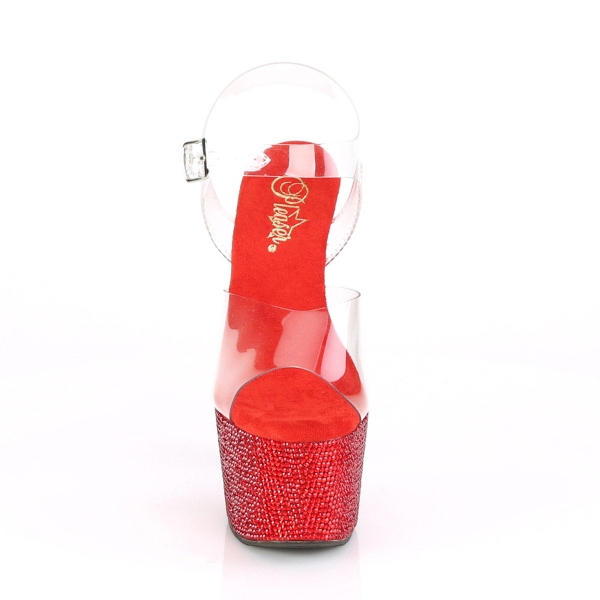 Pleaser 7" Heel, 2 3/4" Pf Ankle Strap Sandal W/ Rs BEJEWELED/708DM Secondary image
