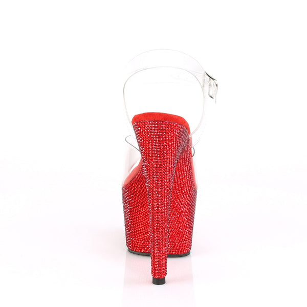 7" Heel, 2 3/4" Pf Ankle Strap Sandal W/ Rs Pleaser Pleaser BEJEWELED/708DM