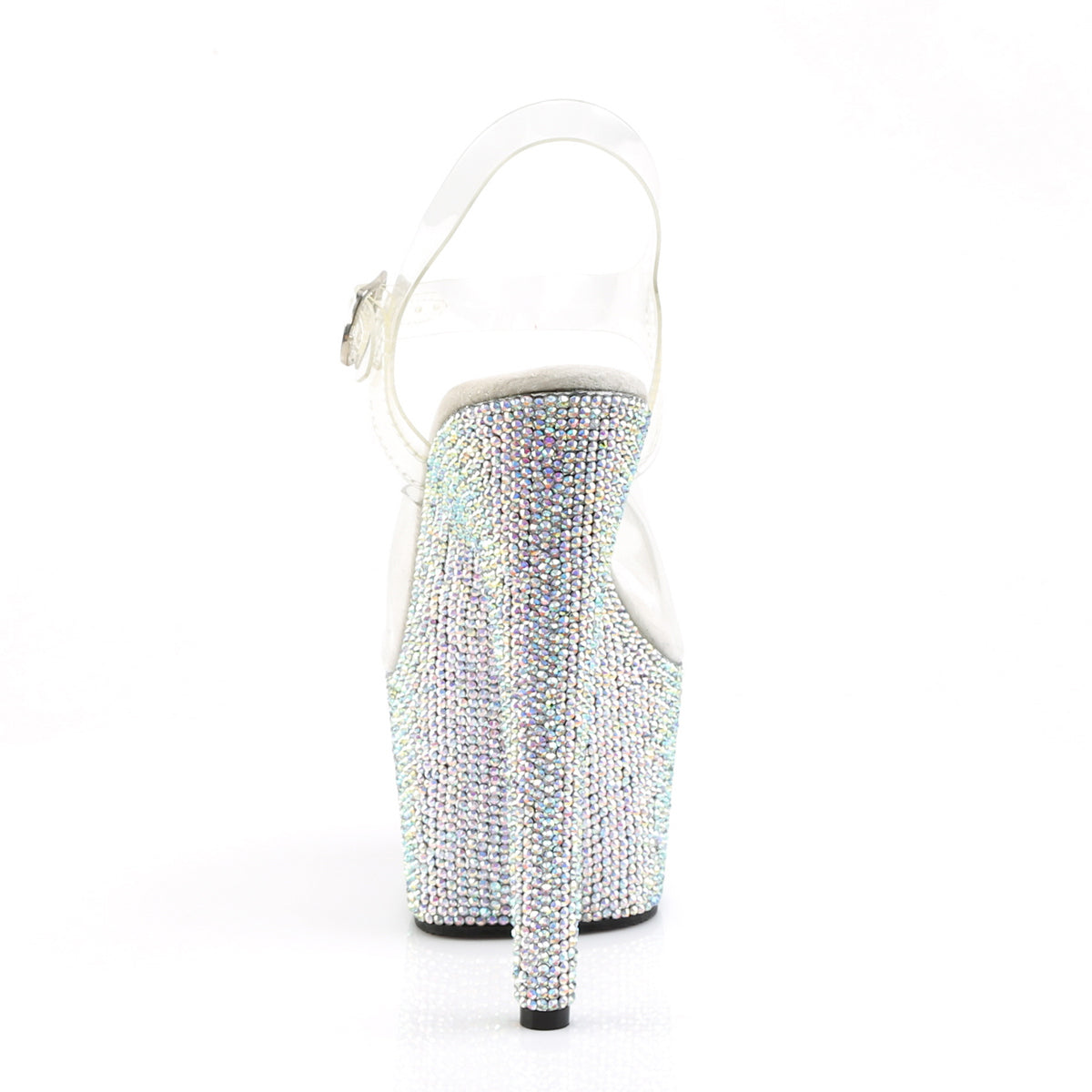 7" Heel, 2 3/4" Pf Ankle Strap Sandal W/Rs Pleaser  BEJ708DM/C/SMCRS
