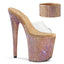 8" Heel, 4" PF Sandal w/RS Pleaser Pleaser BEJEWELED/812RS