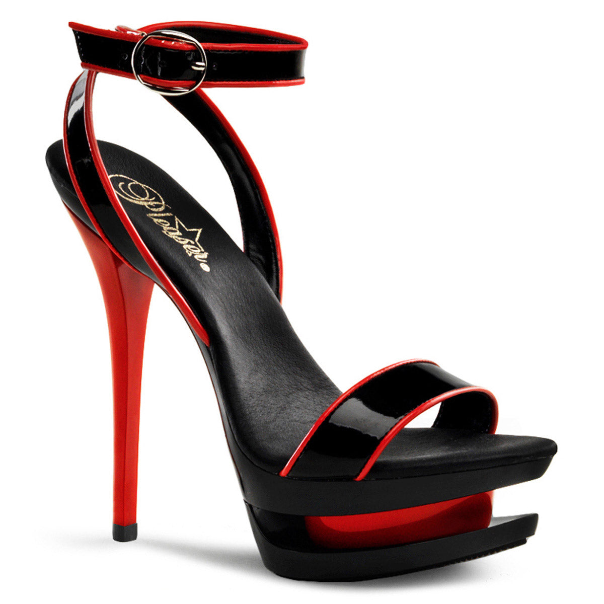 Chic Dual Platform Stiletto Sandals Ankle Strap High Heels Shoes Pleaser Pleaser BLONDIE/631/2 Main image