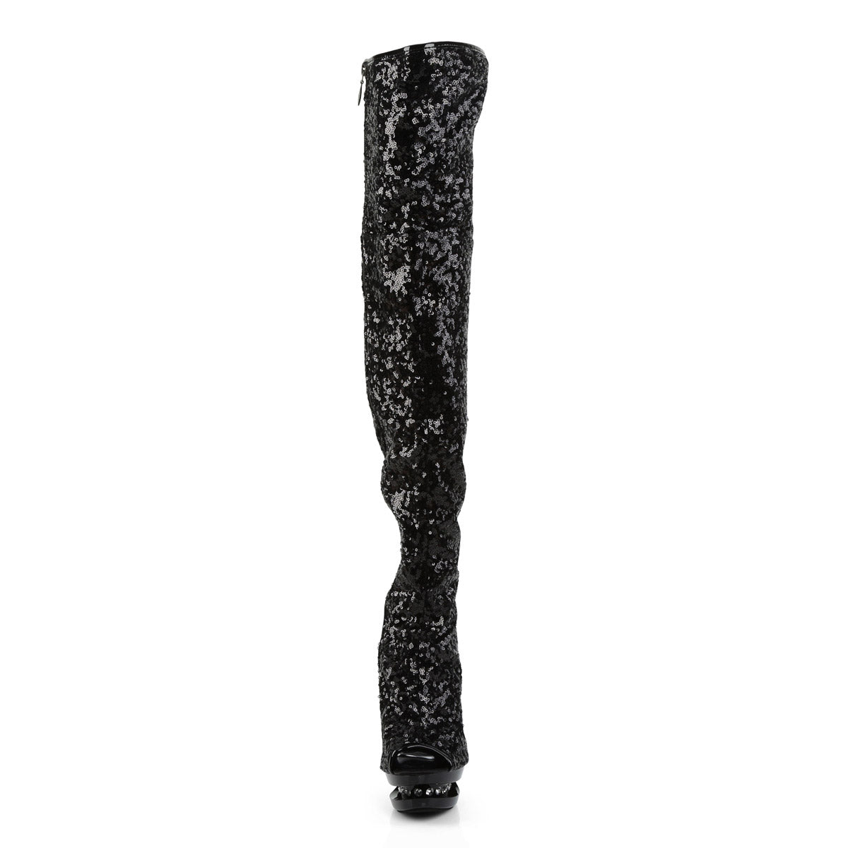 Pleaser Hot Glitter Thigh High Rhinestone Platform Stiletto Boots Shoes BLONDIE/R/3011 Secondary image