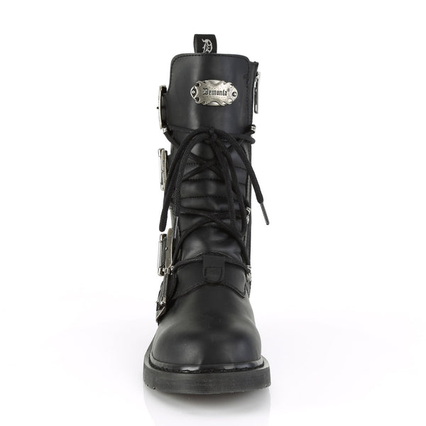 1 1/4" Heel, Mid-Calf Combat Boot, Side Zip Pleaser Demonia BOLT/265