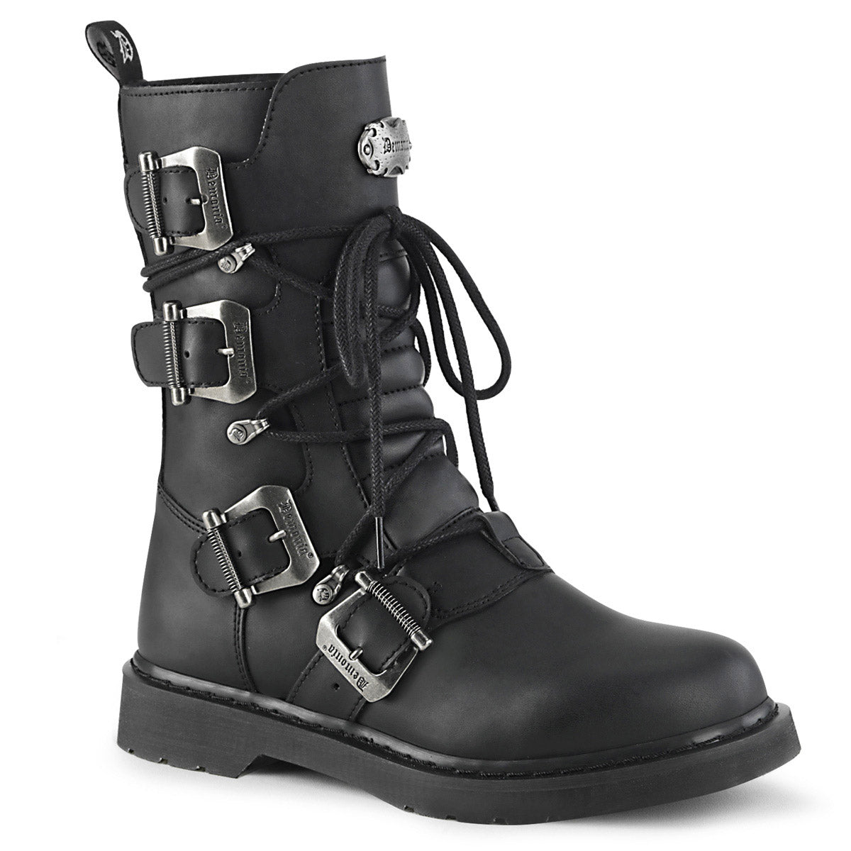 1 1/4" Heel, Mid-Calf Combat Boot, Side Zip Pleaser Demonia BOLT/265 Main image