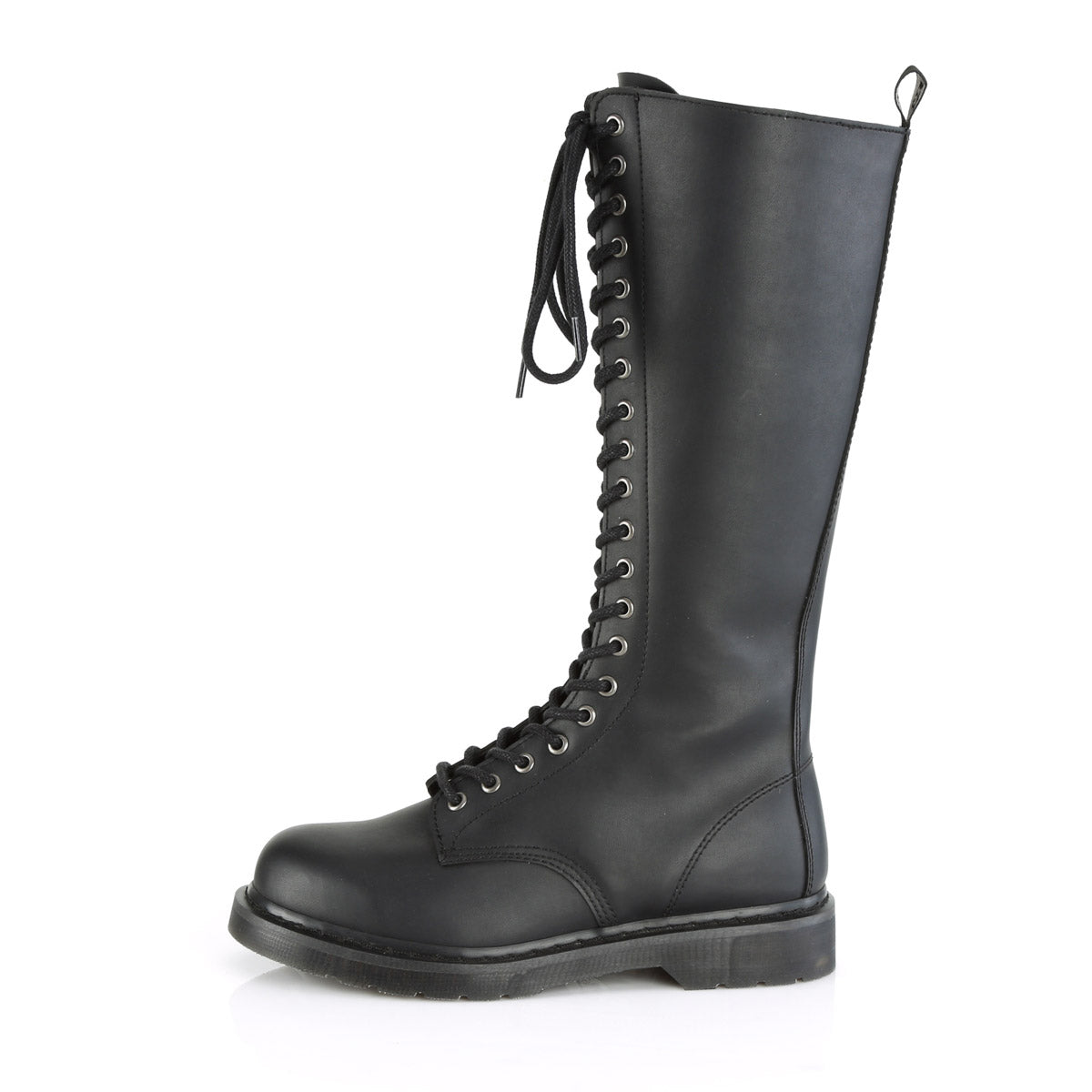Demonia Bolt-400 Unisex Knee High 20-Eyelet Vegan Leather Boots with Side Zip Secondary image
