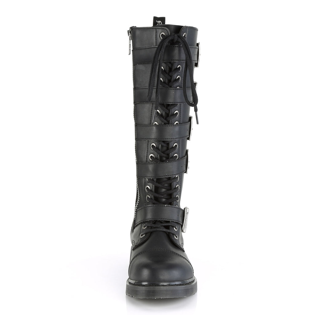 1 1/4" Heel 20 Eyelet  Knee High Combat Boot, Side Zip Pleaser Demonia BOLT/425