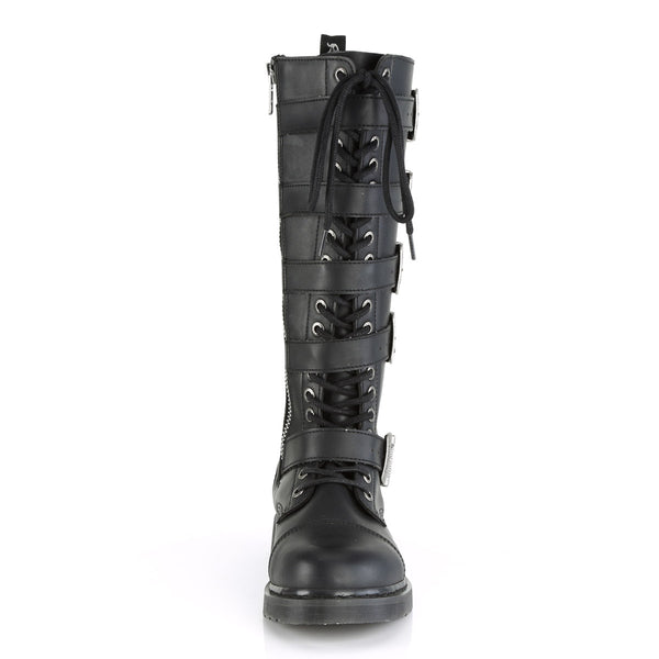 1 1/4" Heel 20 Eyelet  Knee High Combat Boot, Side Zip Pleaser Demonia BOLT/425