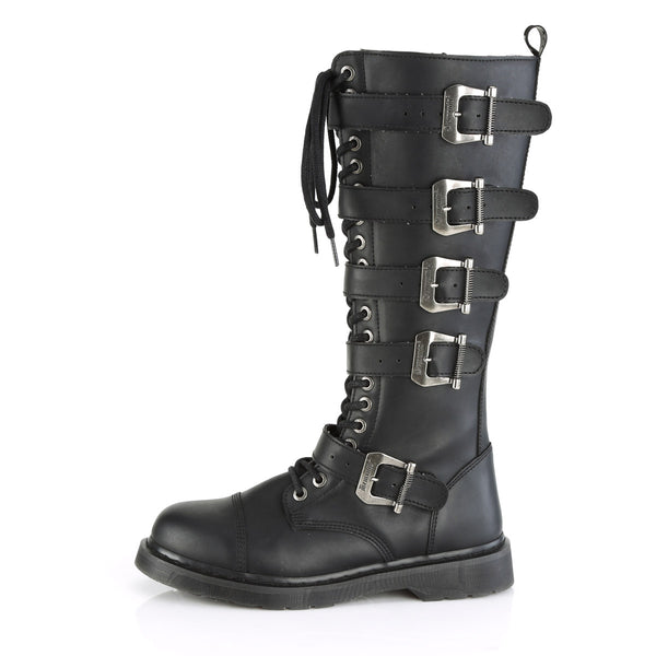 1 1/4" Heel 20 Eyelet  Knee High Combat Boot, Side Zip Pleaser Demonia BOLT/425