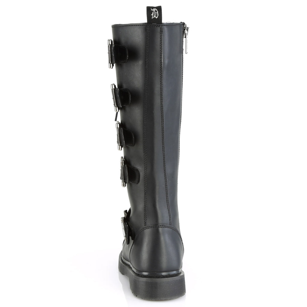 1 1/4" Heel 20 Eyelet  Knee High Combat Boot, Side Zip Pleaser Demonia BOLT/425