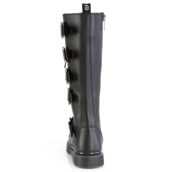 1 1/4" Heel 20 Eyelet  Knee High Combat Boot, Side Zip Pleaser Demonia BOLT/425