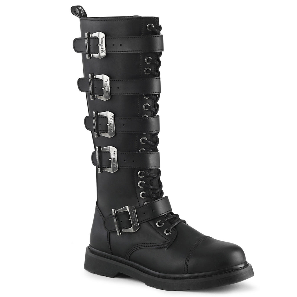 1 1/4" Heel 20 Eyelet  Knee High Combat Boot, Side Zip Pleaser Demonia BOLT/425