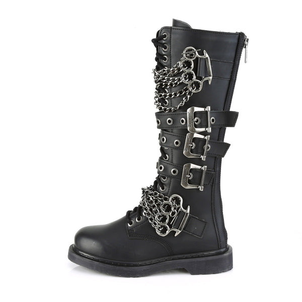 1 1/4" Heel 20 Eyelet  Knee High Combat Boot, Side Zip Pleaser Demonia BOLT/450