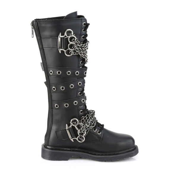 1 1/4" Heel 20 Eyelet  Knee High Combat Boot, Side Zip Pleaser Demonia BOLT/450