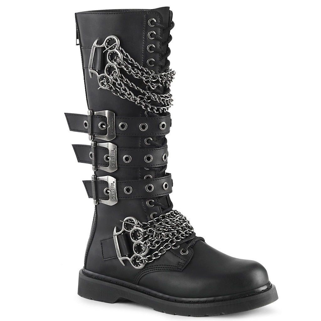 1 1/4" Heel 20 Eyelet  Knee High Combat Boot, Side Zip Pleaser Demonia BOLT/450