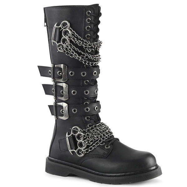 1 1/4" Heel 20 Eyelet  Knee High Combat Boot, Side Zip Pleaser Demonia BOLT/450