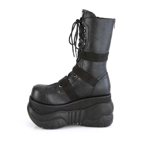 4" PF Lace-Up  Mid Calf Boot, Back Metal Zipper Pleaser Demonia BOXER/230