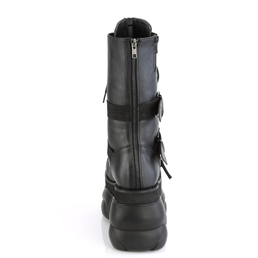 4" PF Lace-Up  Mid Calf Boot, Back Metal Zipper Pleaser Demonia BOXER/230