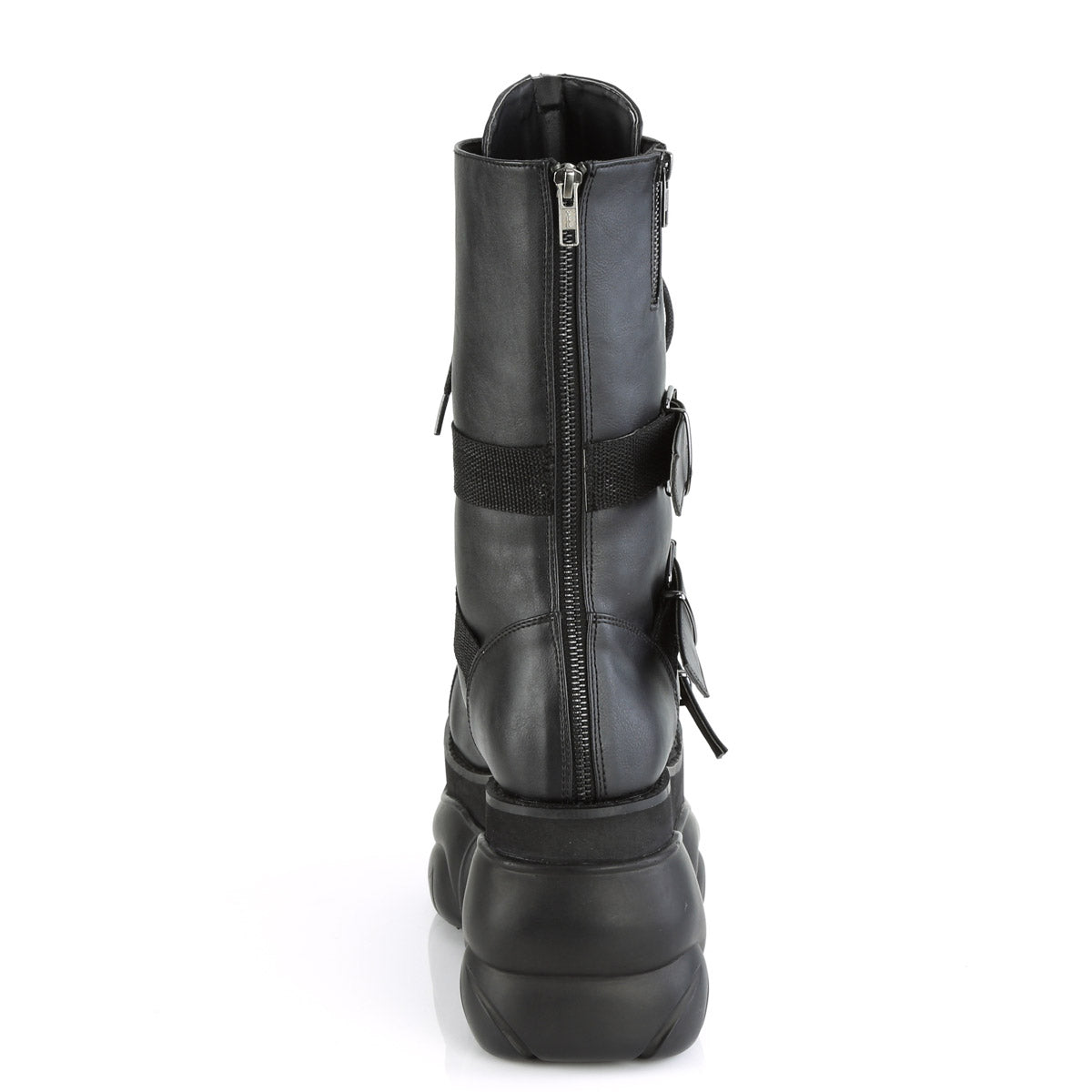 4" PF Lace-Up  Mid Calf Boot, Back Metal Zipper Pleaser Demonia BOXER/230