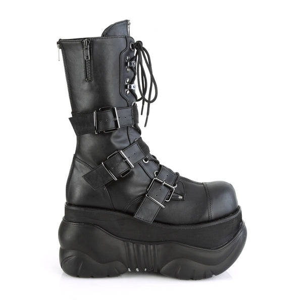 4" PF Lace-Up  Mid Calf Boot, Back Metal Zipper Pleaser Demonia BOXER/230