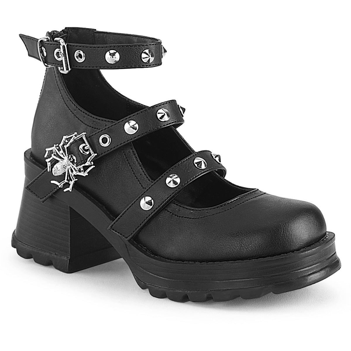 2 3/4" Heel, 1" Platform Ankle High Strappy Shoe Pleaser Demonia BRATTY30/BVL Main image