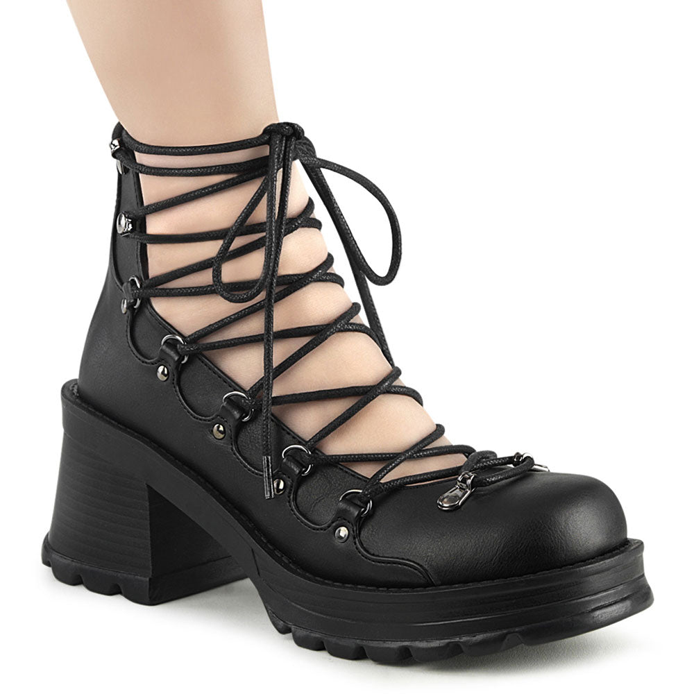 2" Heel, 1" Platform Lace-Up Ankle High Shoe Pleaser Demonia BRATTY/32 Main image