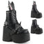 5" Chunky Heel, 3" Platform, Lace-Up Front Ankle Boot, Side Pleaser Demonia CAMEL/202