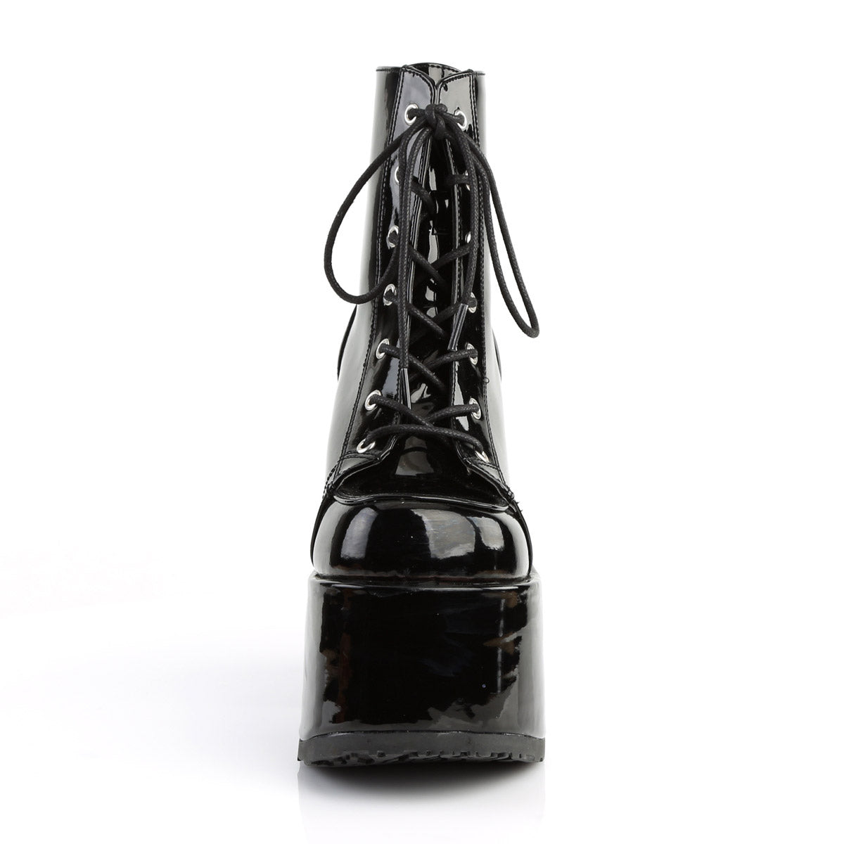 Demonia Lace-Up Chunky Heel Platform Ankle Boot with Metal Back Zip Secondary image
