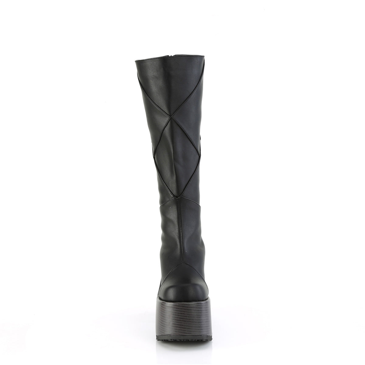 5" Chunky Heel, 3" P/F Knee High Boot, Inside Zip Pleaser Demonia CAM280/BVL