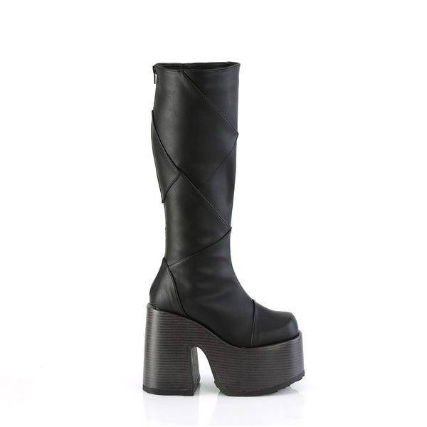 5" Chunky Heel, 3" P/F Knee High Boot, Inside Zip Pleaser Demonia CAM280/BVL