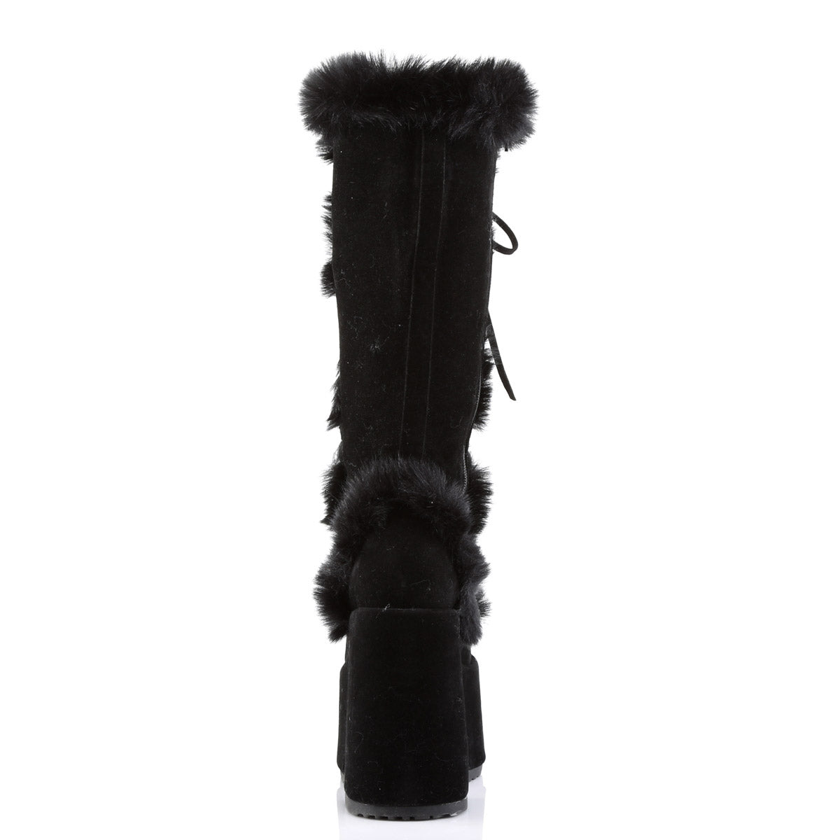Goth Punk Faux Suede Rabbit Fur Knee High Platform Go Go Boots Shoes Pleaser Demonia CAMEL/311
