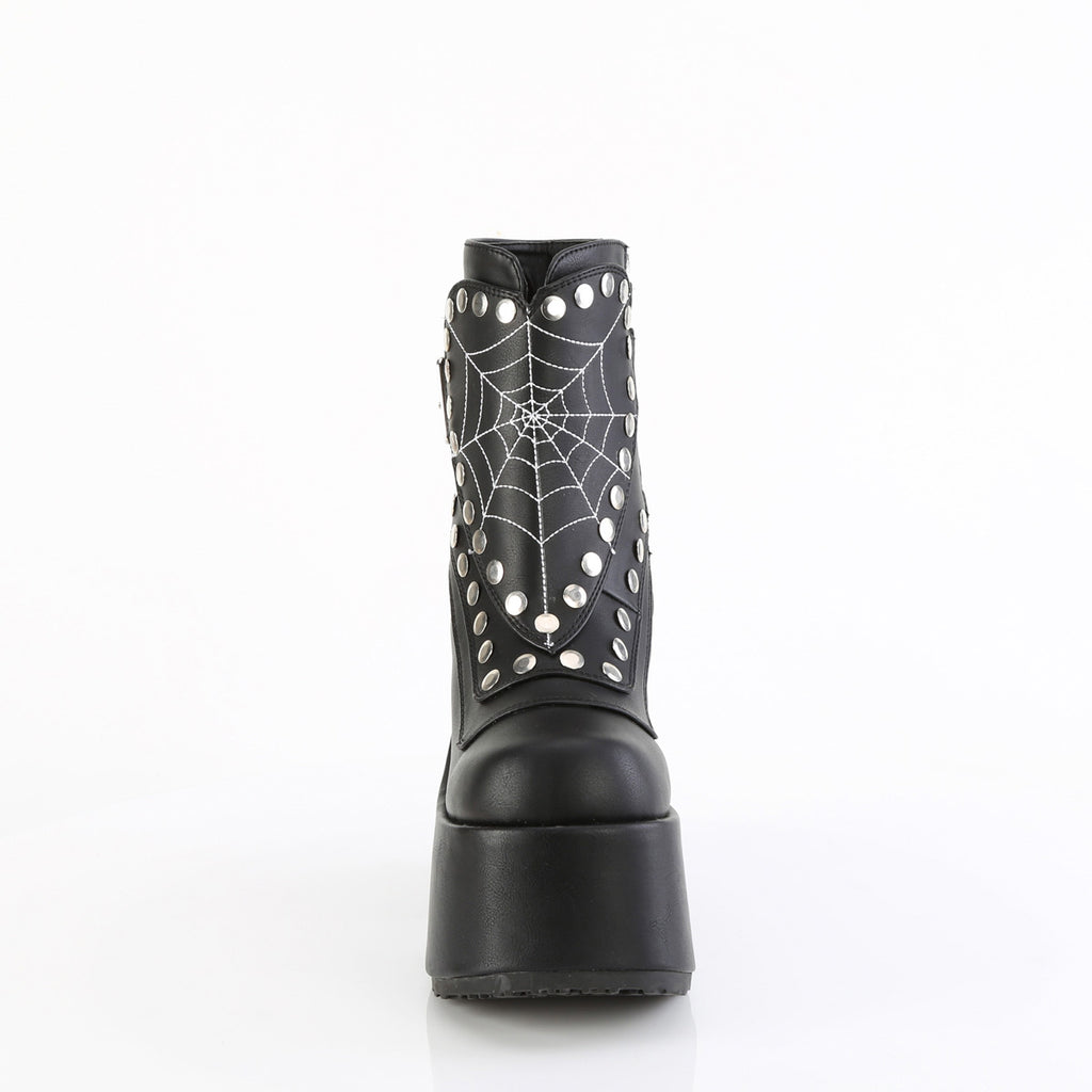 5" Chunky Heel, 3" P/F  Mid-Calf Boot, Side Zip Pleaser Demonia CAMEL/70