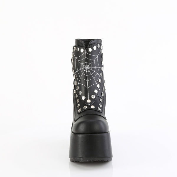 5" Chunky Heel, 3" P/F  Mid-Calf Boot, Side Zip Pleaser Demonia CAMEL/70