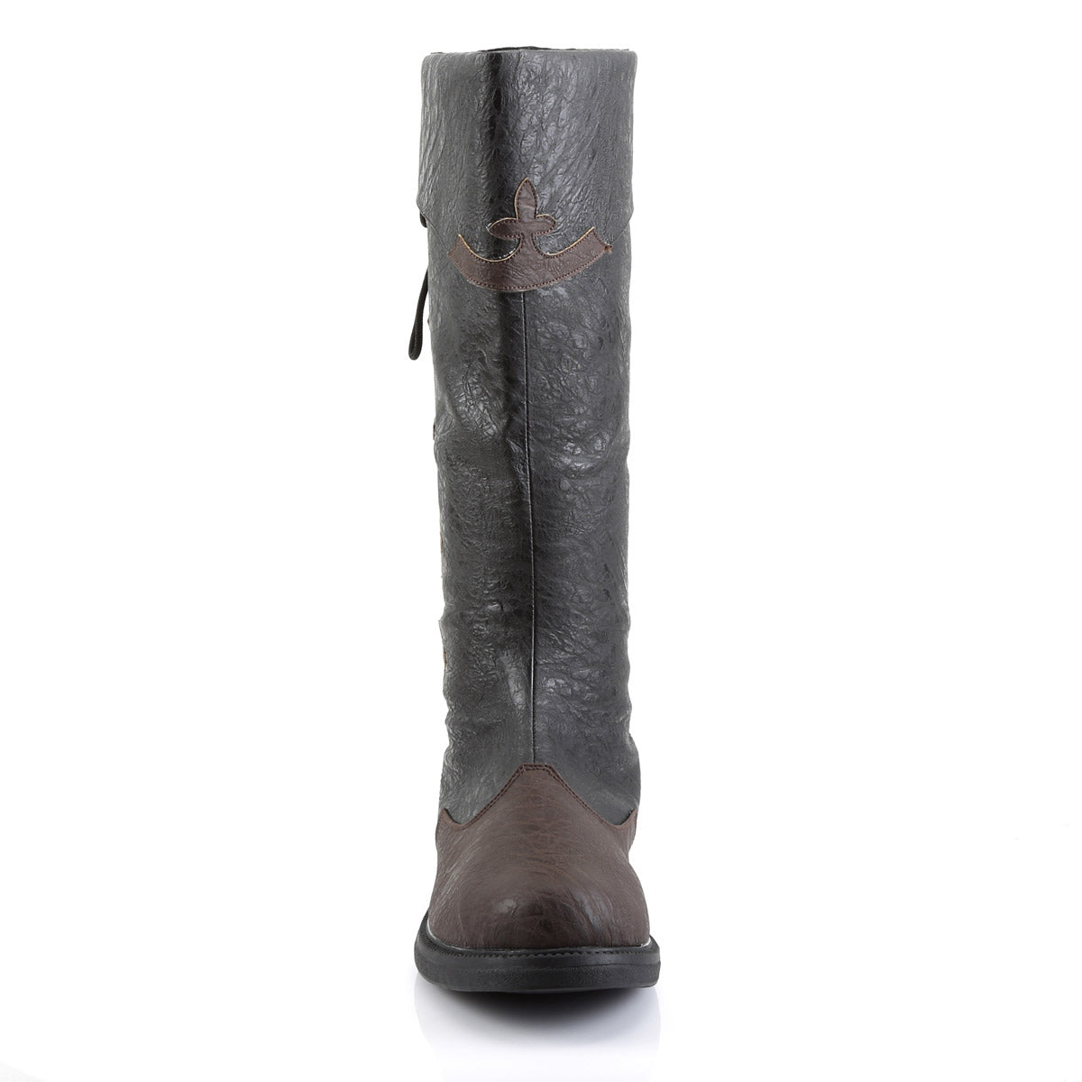 Pleaser Funtasma Knee High Cuffed Lace Up Side Round Toe Pull On Wingtip Boots Shoes CAPTAIN/110 Secondary image