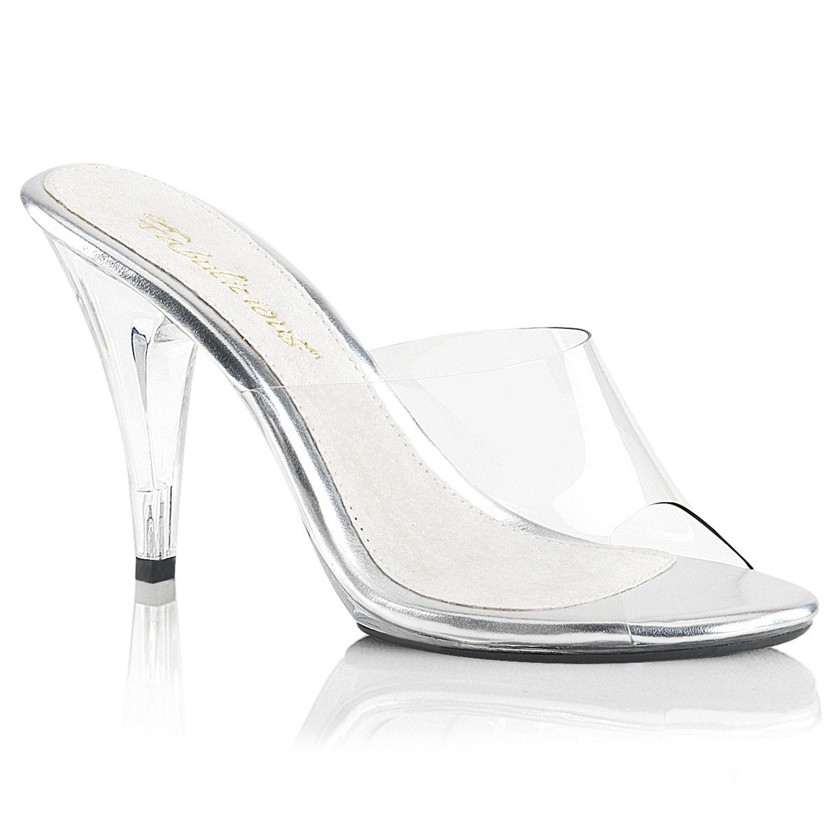 Sexy Casual Slipper Clear Stiletto Slip On Mules High Heels Shoes Pleaser Fabulicious CARESS/401