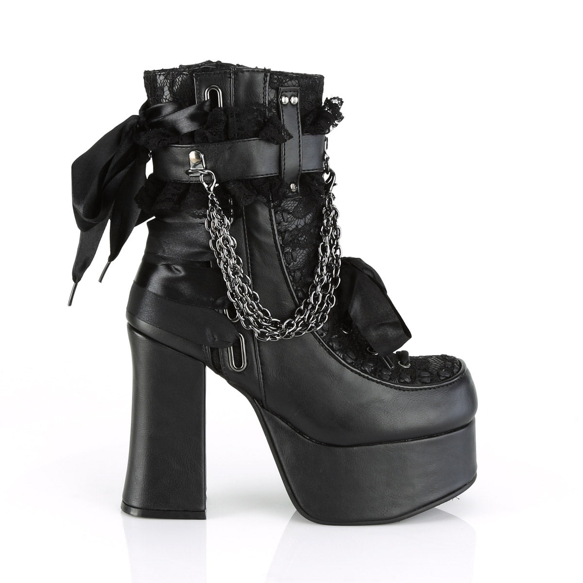 4 1/2" Heel, 2" PF Ankle Boot, Side Zip Pleaser Demonia CHARADE/110