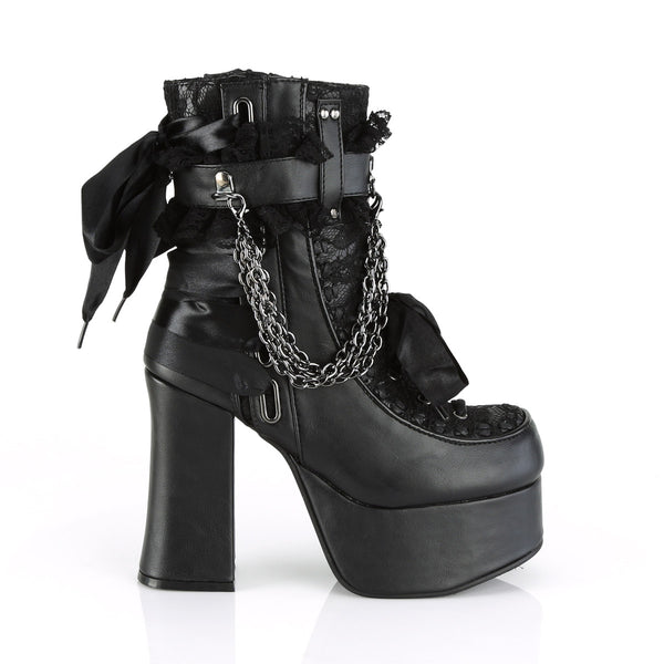 4 1/2" Heel, 2" PF Ankle Boot, Side Zip Pleaser Demonia CHARADE/110