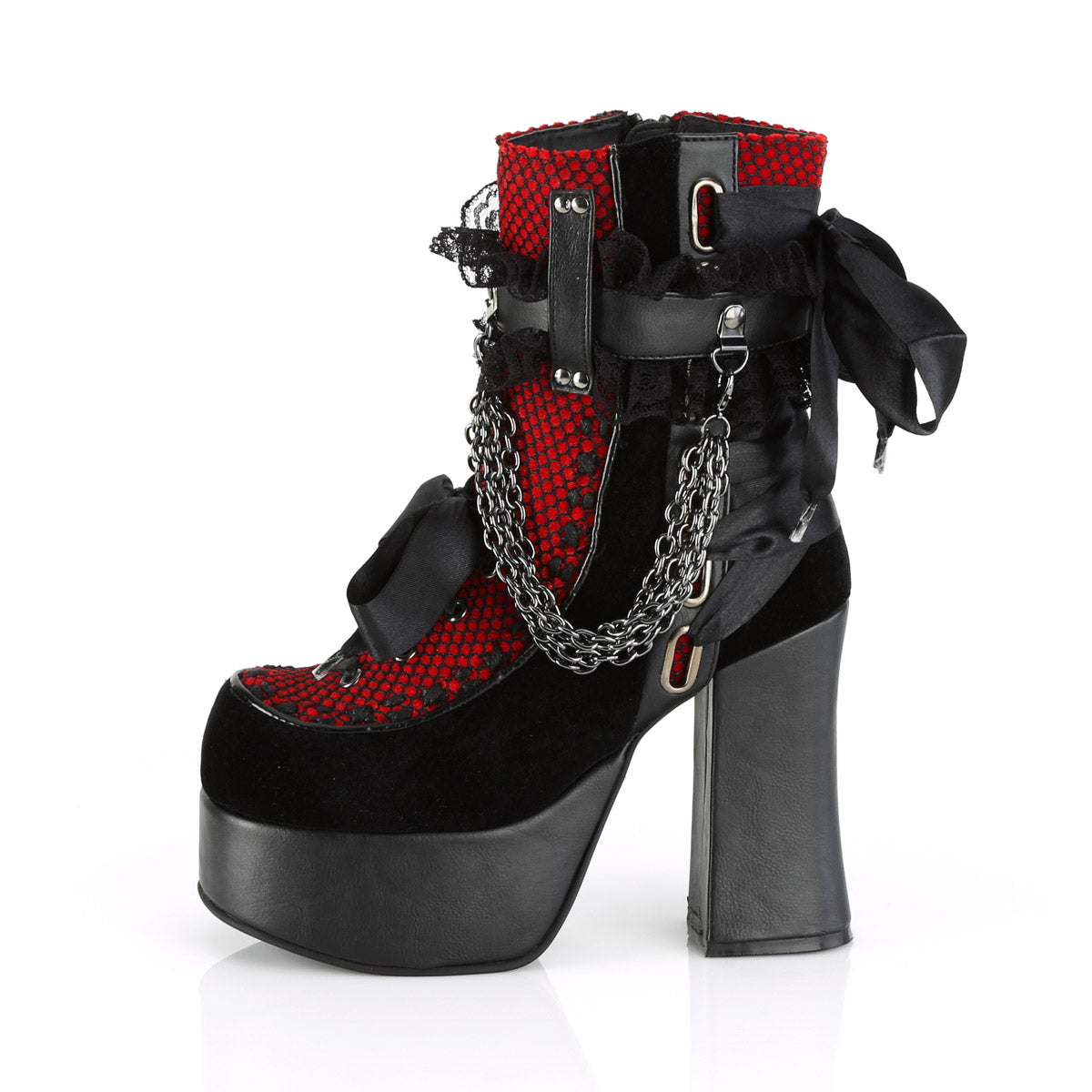 Demonia 4 1/2" Heel, 2" PF Ankle Boot, Side Zip CHARADE/110 Secondary image